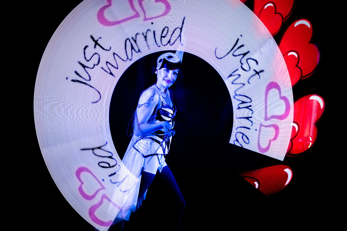 Just Married - Dance Show - Visual Pixel Poi - Anta Agni UV Light Performance