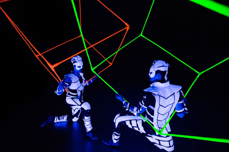 Visual Pixel Poi - NASA logo - Black Light Dancers - UV Glow Show