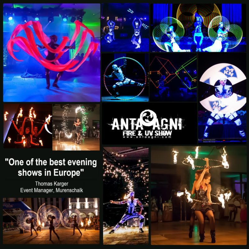 Anta Agni Fire and UV Light Show Events Clients