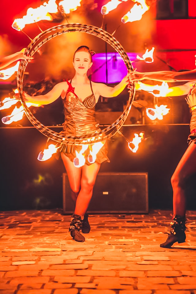 Anta Agni Grand Opening Viglas Fire Show Hula Hoop Dancer