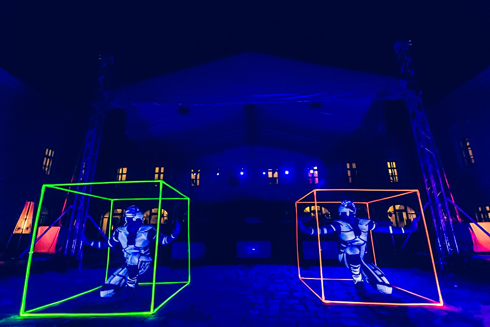 Anta Agni Grand Opening Viglas UV Light Cube Juggling