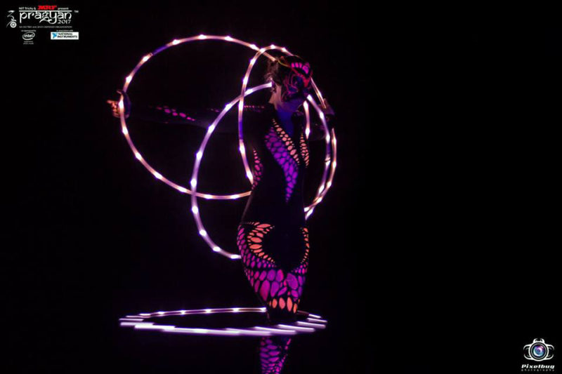 acrobats and dancers - UV LED Light Show - Anta Agni Black Light