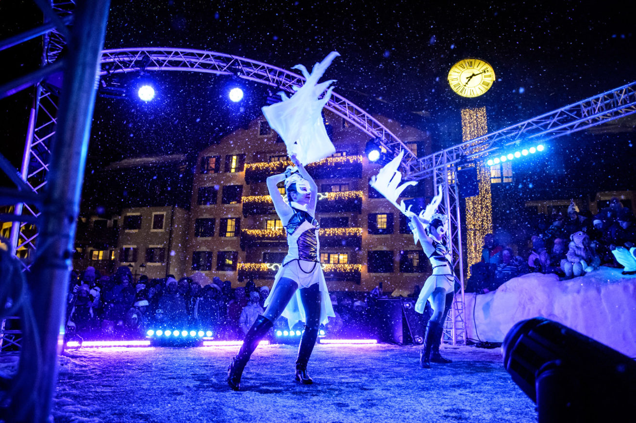 Anta Agni Light Show in Winter and Snow Ski Resort - ARC 1950 Village