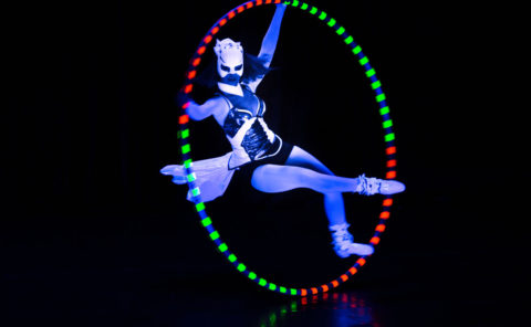 Light Show Cyr Wheel - female acrobat Anta Agni